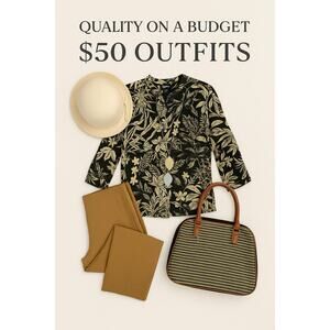 $50 Dollar Outfit. Blouse, Wool Pants, Purse, Hat, Necklace Add your shoes.